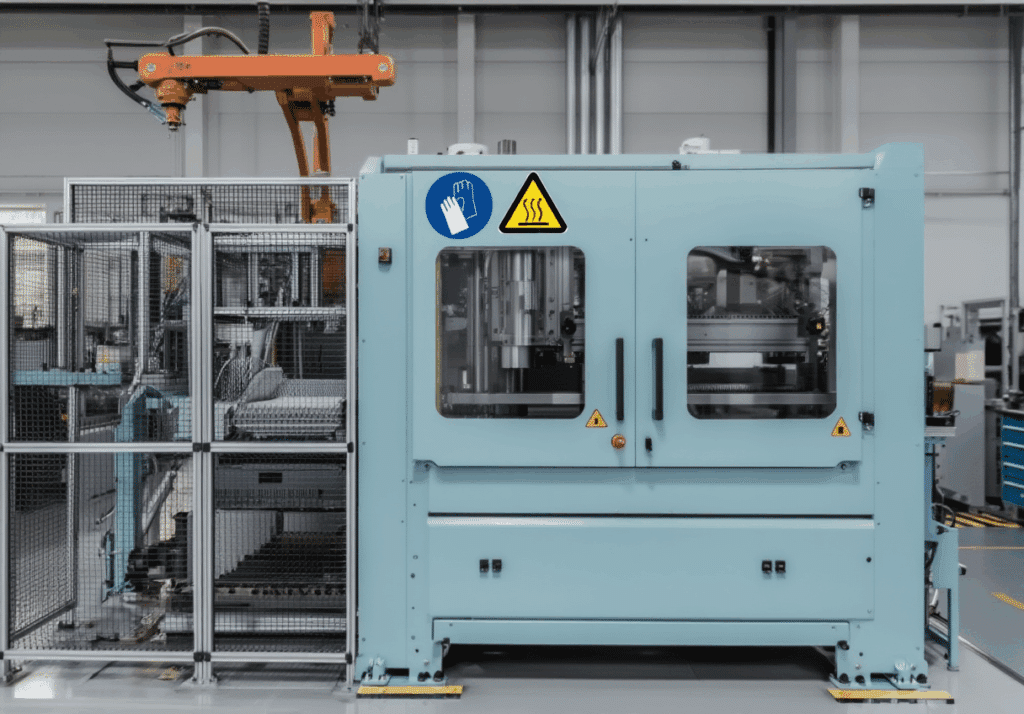 Integración robot, injectora y cinta transportadora